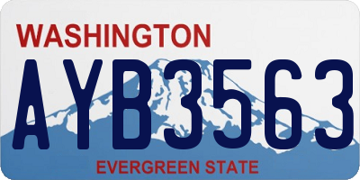 WA license plate AYB3563