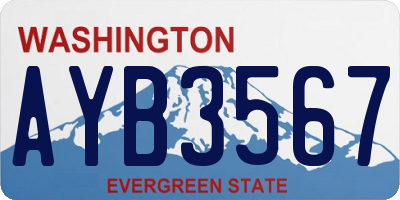 WA license plate AYB3567