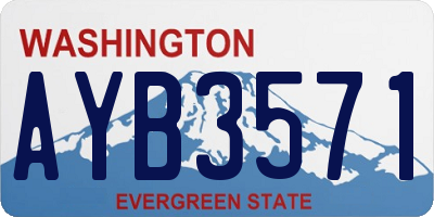 WA license plate AYB3571