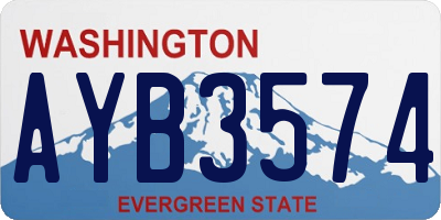 WA license plate AYB3574