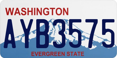WA license plate AYB3575