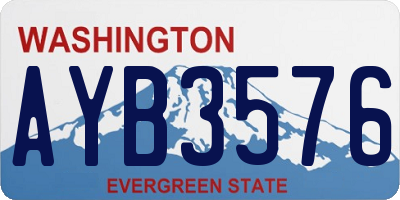 WA license plate AYB3576