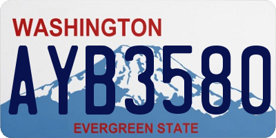 WA license plate AYB3580