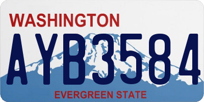 WA license plate AYB3584