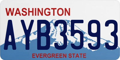 WA license plate AYB3593