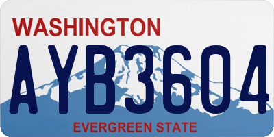 WA license plate AYB3604