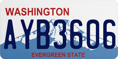 WA license plate AYB3606