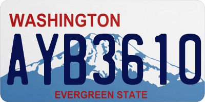 WA license plate AYB3610