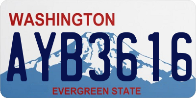 WA license plate AYB3616