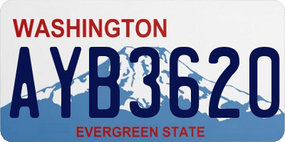 WA license plate AYB3620