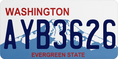 WA license plate AYB3626