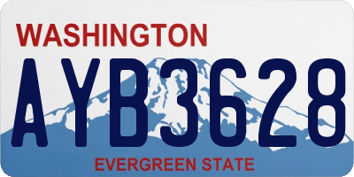 WA license plate AYB3628
