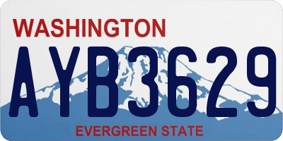 WA license plate AYB3629