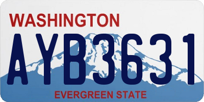 WA license plate AYB3631
