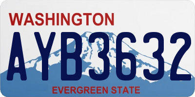 WA license plate AYB3632
