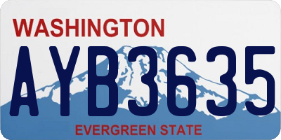 WA license plate AYB3635