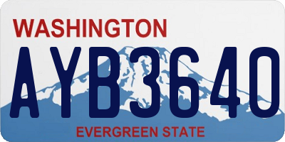 WA license plate AYB3640