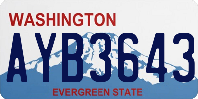 WA license plate AYB3643