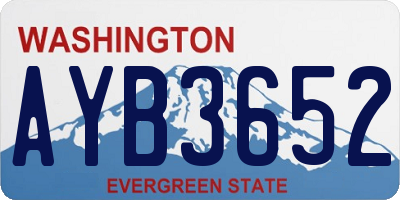WA license plate AYB3652