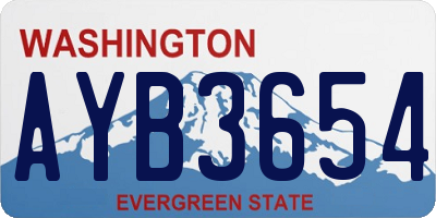 WA license plate AYB3654