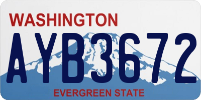 WA license plate AYB3672