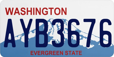 WA license plate AYB3676
