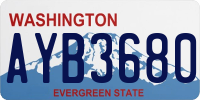 WA license plate AYB3680
