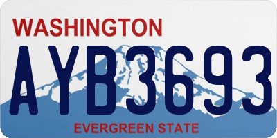 WA license plate AYB3693