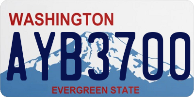 WA license plate AYB3700