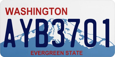 WA license plate AYB3701