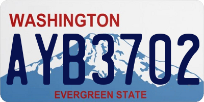 WA license plate AYB3702