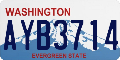 WA license plate AYB3714