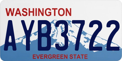 WA license plate AYB3722