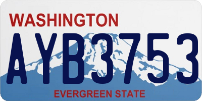WA license plate AYB3753