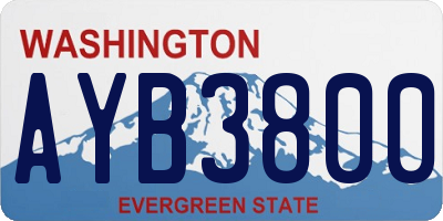 WA license plate AYB3800