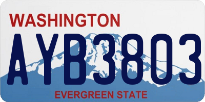 WA license plate AYB3803