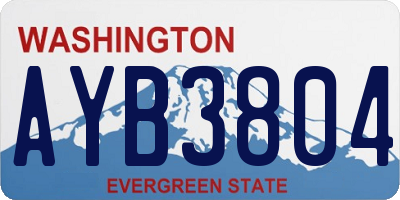WA license plate AYB3804