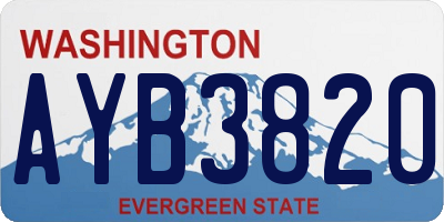 WA license plate AYB3820