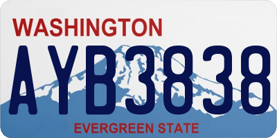 WA license plate AYB3838
