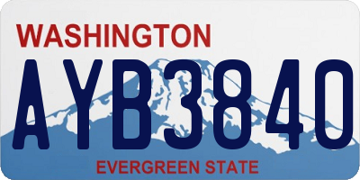 WA license plate AYB3840