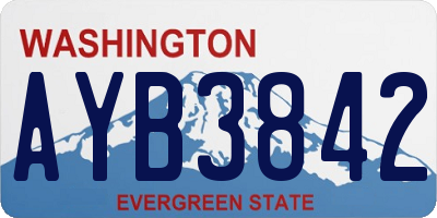 WA license plate AYB3842