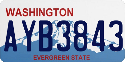 WA license plate AYB3843