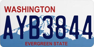 WA license plate AYB3844