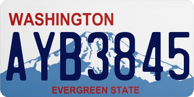 WA license plate AYB3845