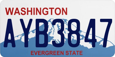 WA license plate AYB3847