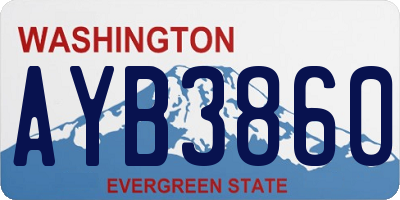 WA license plate AYB3860
