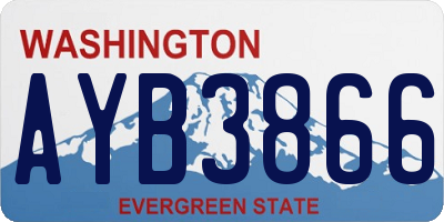 WA license plate AYB3866
