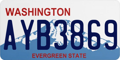 WA license plate AYB3869
