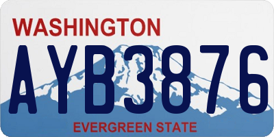 WA license plate AYB3876