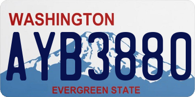 WA license plate AYB3880